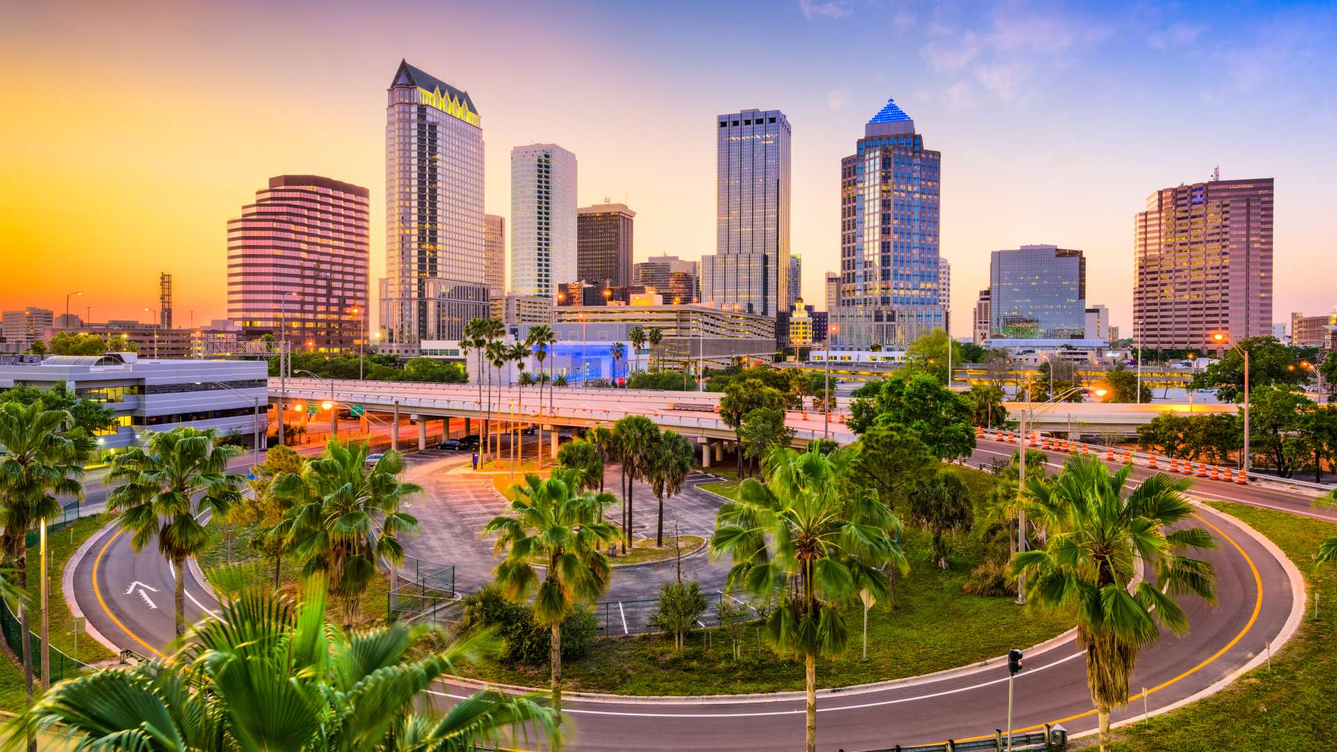 Skyline view of downtown Tampa, Florida.